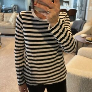 Michael Stars Black and White Striped Long Sleeve Top